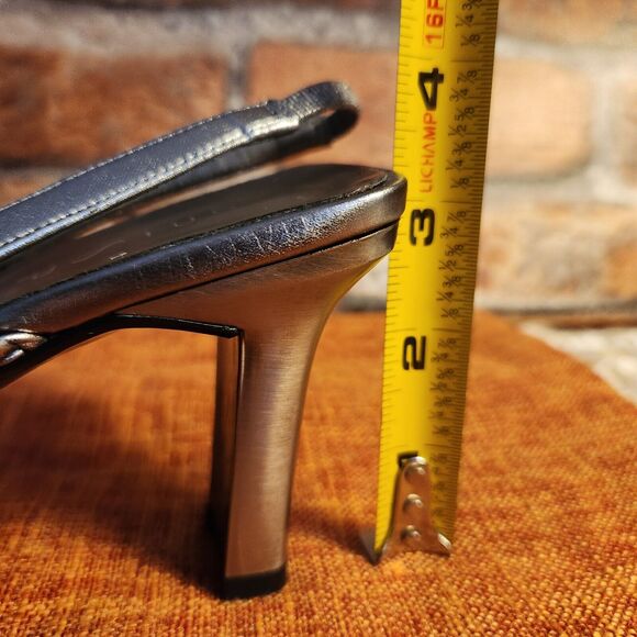 Unisa Women's Shoes Sandals Pewter Braided Strappy Heel Size 6 Metal Vintage - Picture 10 of 12